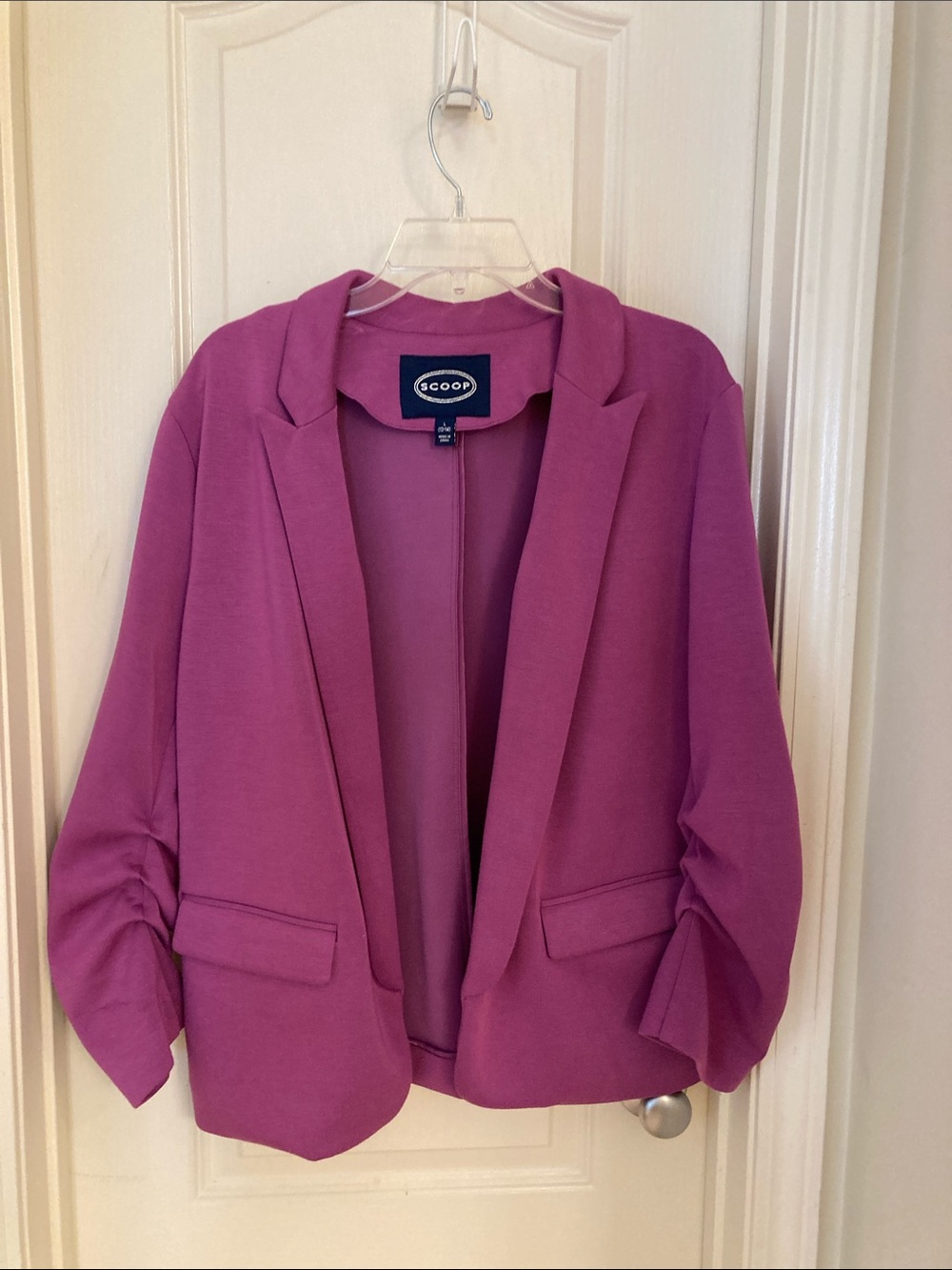 Open-Front Purple Blazer Jacket